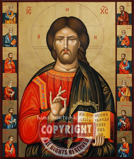 Jesus Christ and Apostoles-hand-painted-icon-60x50
