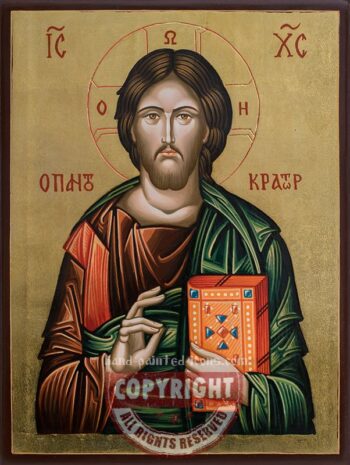 Christ Pantocrator-hand-painted-orthodox-icon-A4