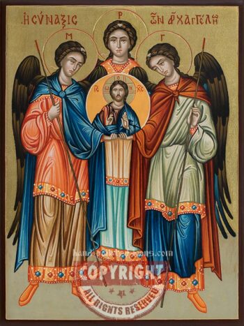Synaxis of-the Holy-Angels-(v2)-hand-painted-icon-A4